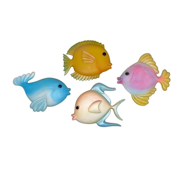 Vintage Wall Decor Vintage Set Of Four Neon Resin Fish Wall Hanging